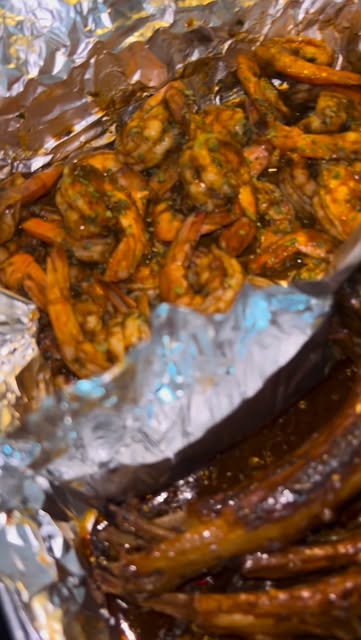 Honey garlic shrimp catering tray